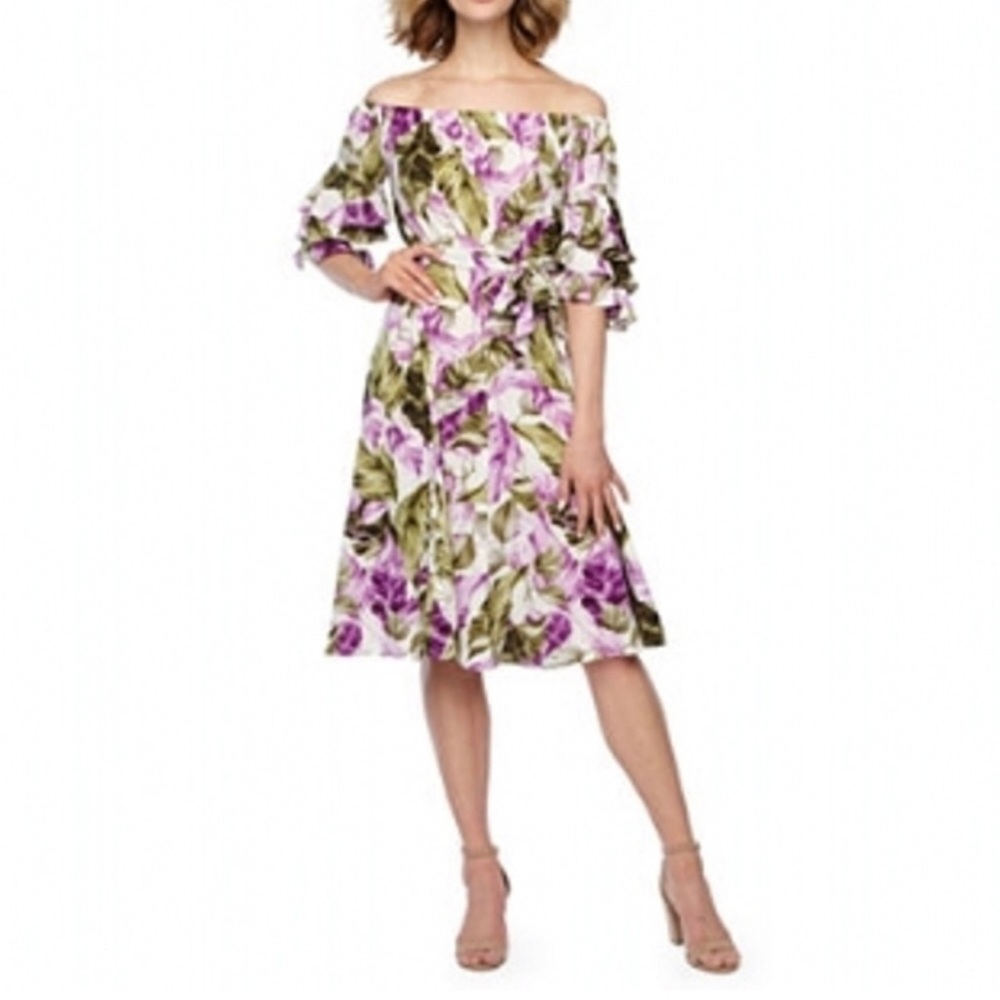 Gabby Skye Off the Shoulder Floral Dress